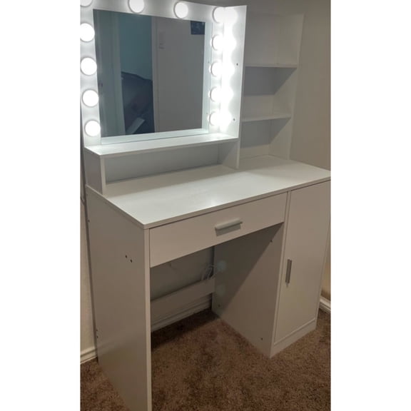 White Dressing Table - Spacious Storage Space - Bedroom Dressing - Organize Daily Items
