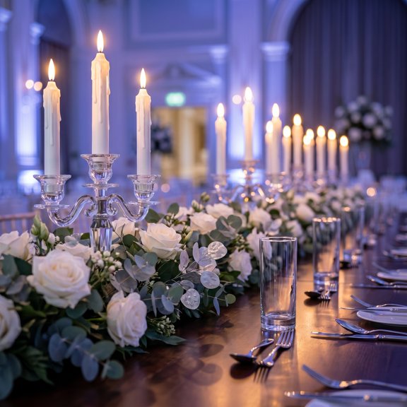 White Dripping Wax Flameless LED Candlesticks Long Lasting Battery Operated Table Light Festive Home Mantel Party Decorations