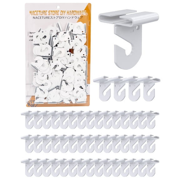 White Drop Ceiling Hook for Hanging – 50 Pcs Ceiling Decorations Hanger