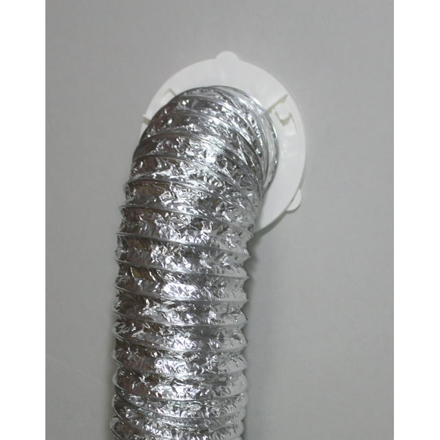 White Dryer duct to wall connector Quick Connect For Dryer Vent 6" for