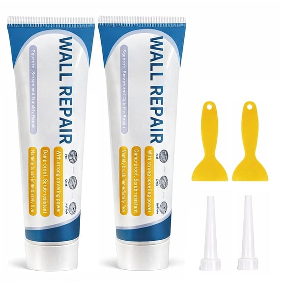 White Drywall Repair Kit with Spackle Paste and Scraper, Quick Dry Wall Hole Filler, 150g