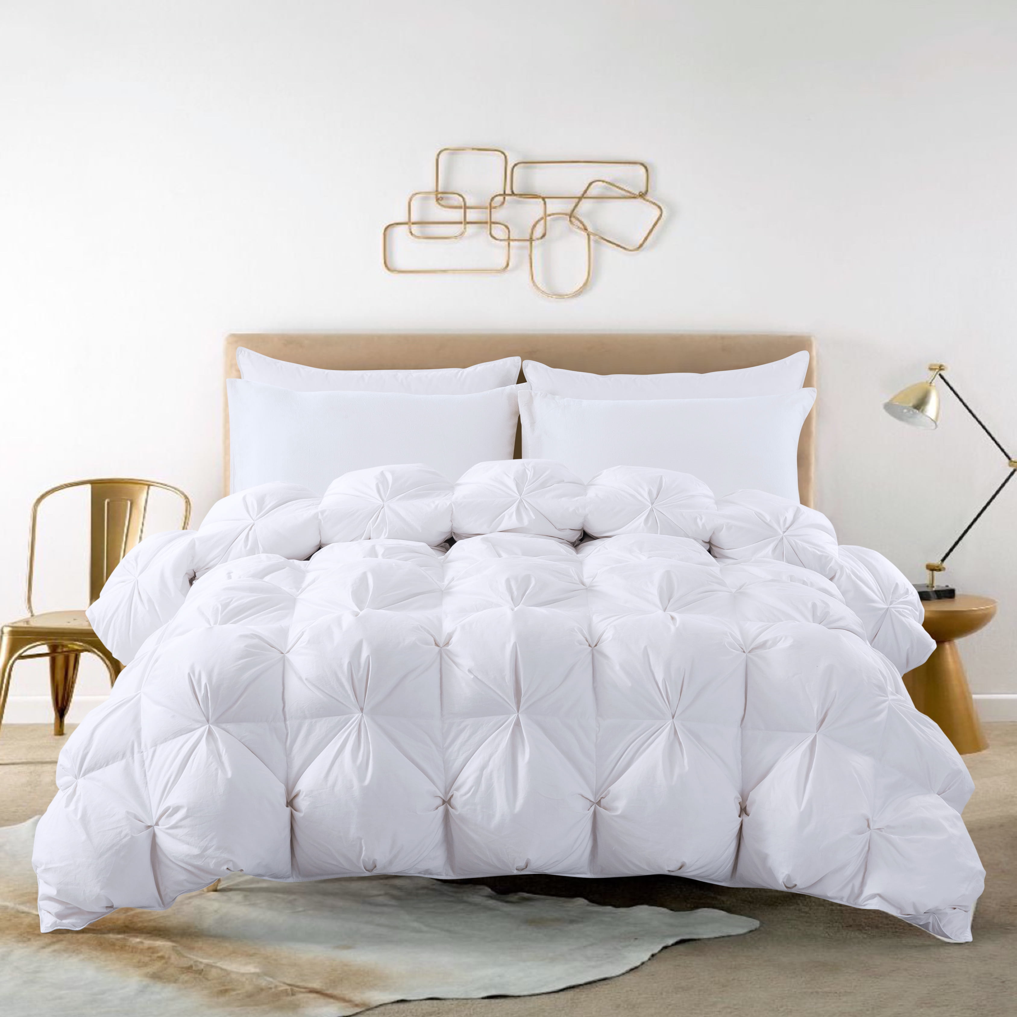 White Duck Down Comforter - Pintuck - Full/Queen