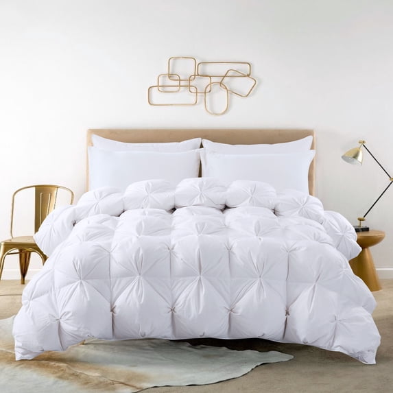 White Duck Down Comforter - Pintuck - Full/Queen
