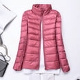 thumbnail image 1 of White Duck Down Ultralight Stand- Collar Jackets Autumn And Winter Warm Coats Portable Outwear  Women Thin Down Jacket, 1 of 7