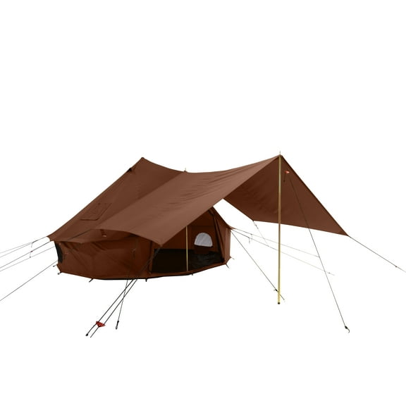 White Duck Outdoors Regatta Awning - Desert Red - 10' for Bell Tent - Complete Canopy with Poles for All Season Camping and Glamping