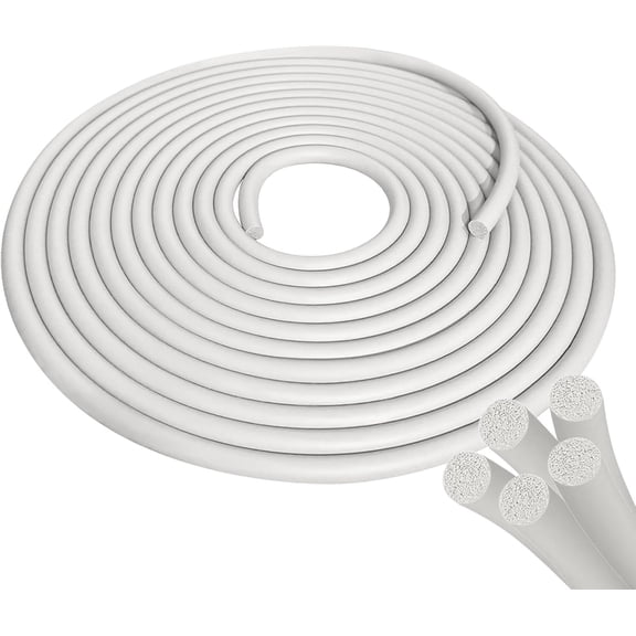 White EPDM Backer Rod 1/4 Inch x 16.4Ft for Sealing Joints,Cracks, Gaps | Backer Rod Rubber Rope Caulk Saver Weather Strip Seal for Concrete Joints, Cement Filling, Wall Cracks, Driveway Gaps