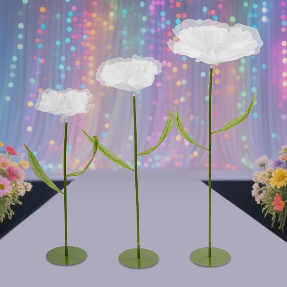 White EVA Iron 3pcs Simulation Of Corn Poppy Wedding Stage Road Guide Decorative Flower
