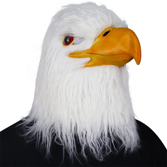 White Eagle Mask Costume,Full Head Birds Mask,Eagle Head Mask,Latex Bald Eagle Mask for Halloween Party Carnival,