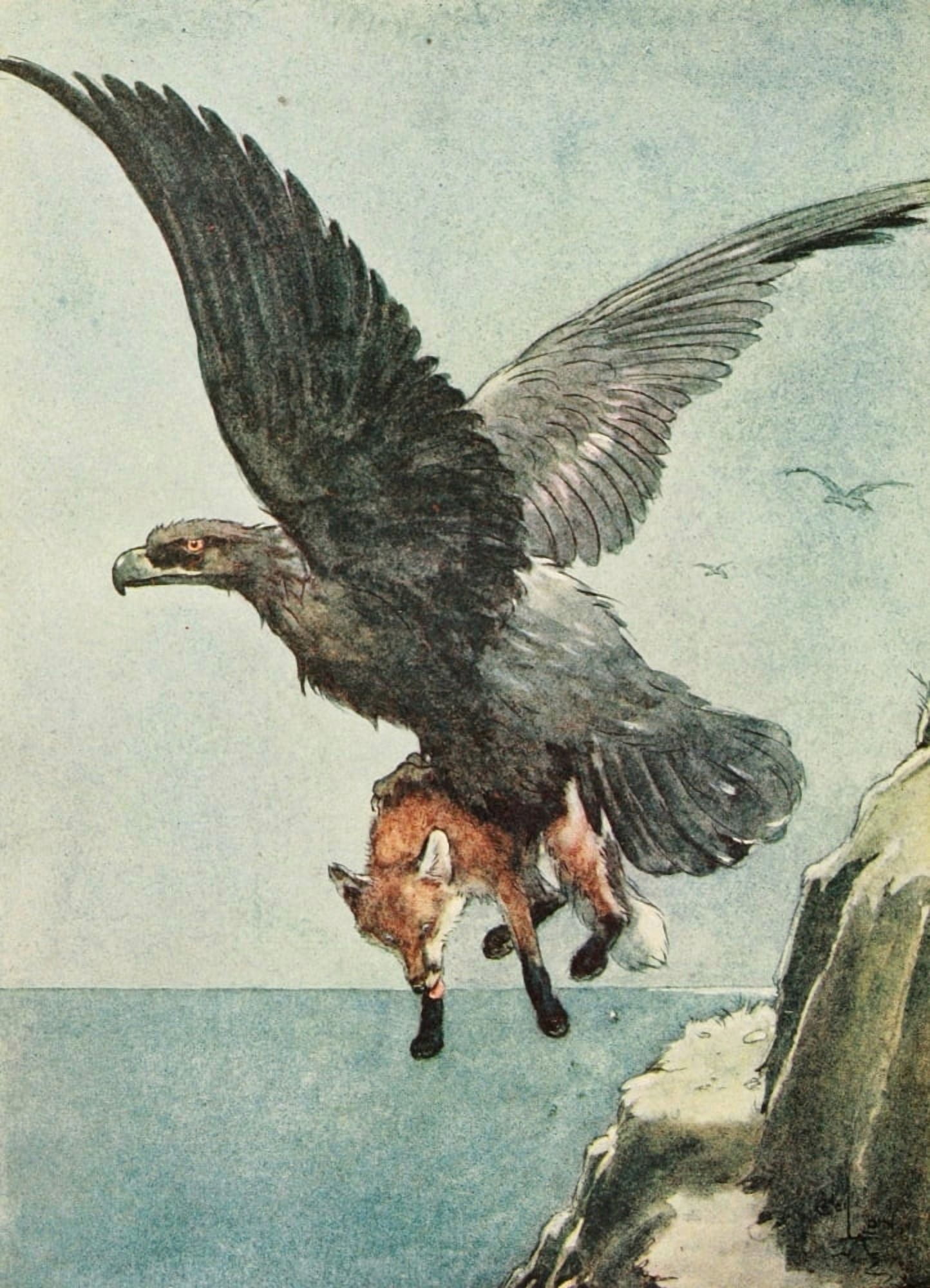 White Ear & Peter 1912 Carried away Canvas Art - Cecil Aldin (18 x 24)