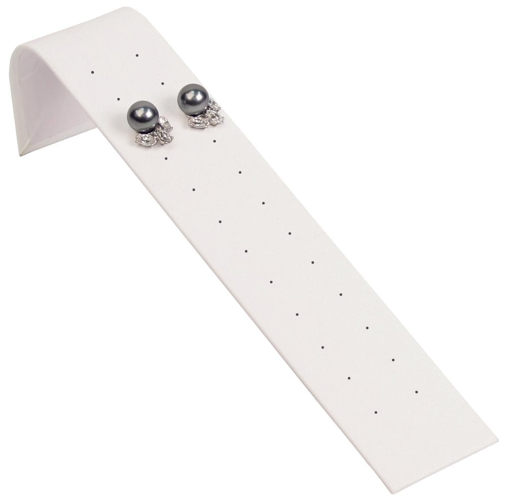 N'ICE PACKAGING White Earring Ramp Display for up to 12 Pair of Studs