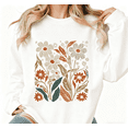 thumbnail image 1 of White Earth Tone Floral Bouquet Graphic Sweatshirt Print Sweatshirt S-3XL Tops, 1 of 4