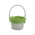 thumbnail image 1 of White Easter Basket with Green Liner, 1 of 1