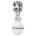 thumbnail image 1 of White Easter Egg with Clear Crystal Band - Big Sister Charm Bead, 1 of 1