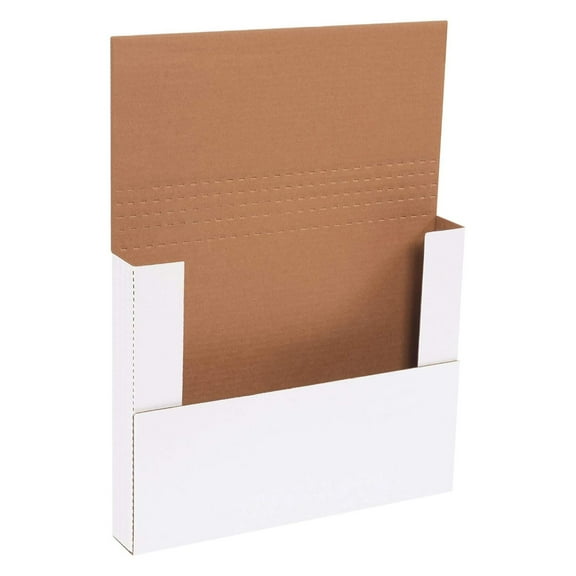White Easy-Fold Mailing Boxes, 14 1/4 x 11 1/4 x 2 Inches, Pack of 50, -Proof, for Shipping, Mailing and Storing