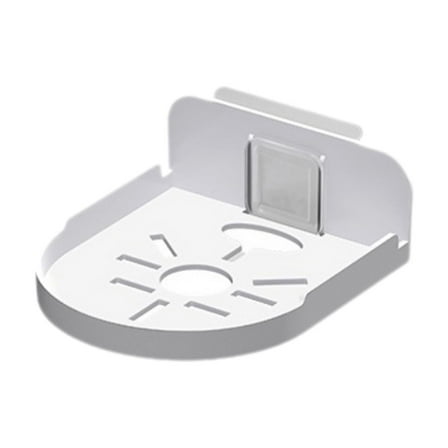 White Easy Install Security Camera Wall Mount, No Drill Camera Bracket With Adhesive Base, Ventilation Holes For Indoor, Outdoor Monitoring 5.5X5.5X3In 0.4Lb