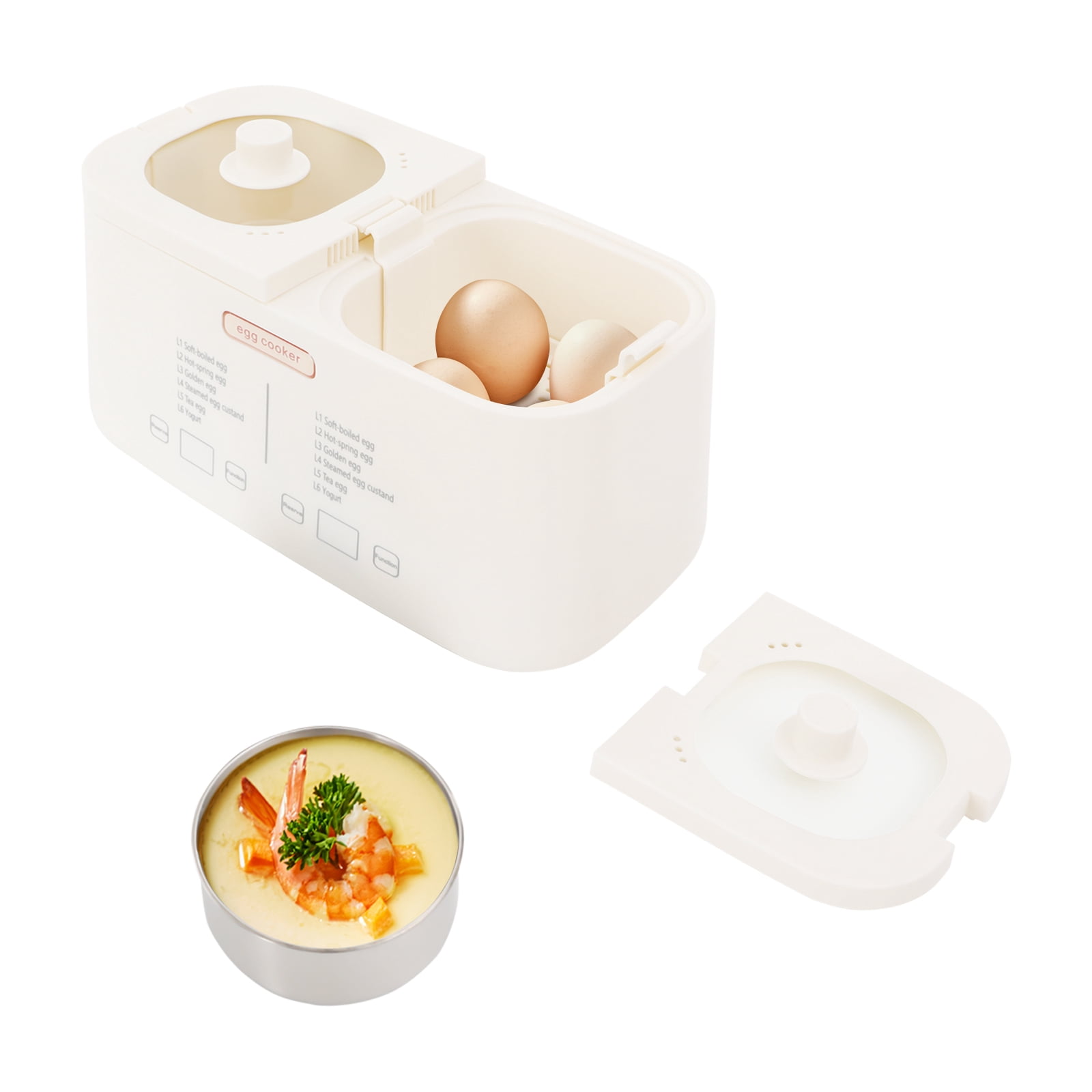White Egg Cooker Rapid Egg Cooker Egg Boiler with Auto Shut Off Feature for Office Workers, Students