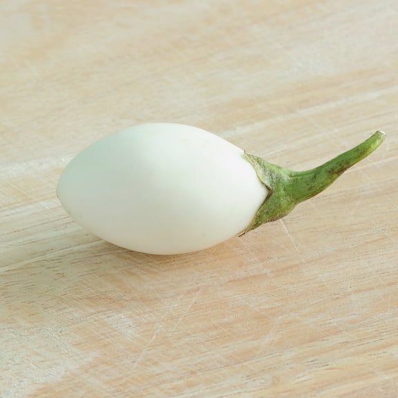 White Egg Eggplant Seeds 1 Oz | Heirloom, Open-Pollinated, Non-GMO | 65–75 Days | Compact Plants with 2–3" Egg-Shaped Fruits | Great for Stir Fry & Saute