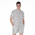 thumbnail image 1 of White Eggplant Drawing Short Sleeve Men'S Rompers Casual Summer Jumpsuits Outfit, 1 of 4
