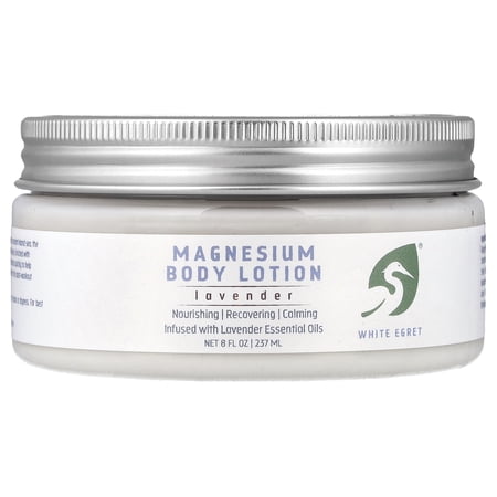 White Egret Magnesium Body Lotion, Lavender, 8 fl oz (237 ml)