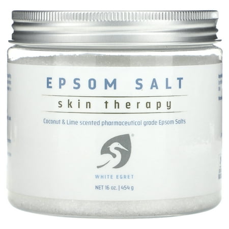 White Egret Personal Care Epsom Salt, Skin Therapy, Coconut & Lime, 16 oz (454 g)
