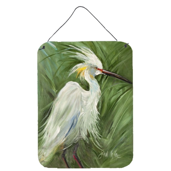 White Egret in Green grasses Wall or Door Hanging Prints