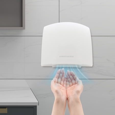 White Electric Hand Dryer Commercial Compact Automatic Air Hand Dryer