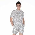 thumbnail image 1 of White Electric Lightning Short Sleeve Men'S Rompers Casual Summer Jumpsuits Outfit, 1 of 4