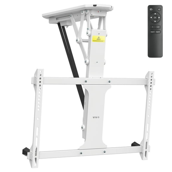 White Electric Motorized Flip Down Pitched Ceiling TV Mount, 32" to 70" Screen