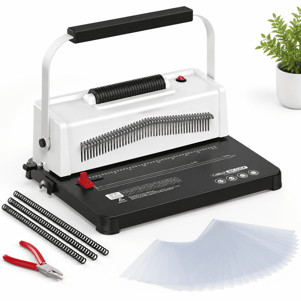 White Electric Spiral Coil Binding Machine for Home and School Use ...