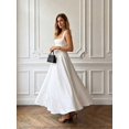thumbnail image 1 of White Elegant Square Neck Spaghetti Strap A-Line Maxi Dress For Evening Party Wedding Spring Summer, 1 of 8