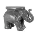 thumbnail image 1 of White Elephant 14.25" Ceramic Garden Stool, Gray, 1 of 9