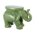 thumbnail image 1 of JONATHAN Y White Elephant 14.25" Ceramic Garden Stool, Green, 1 of 9