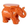 thumbnail image 1 of JONATHAN Y White Elephant 14.25" Ceramic Garden Stool, Orange, 1 of 9