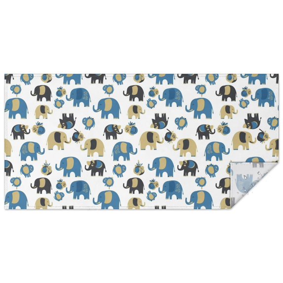 White Elephant Pattern Rectangle Tablecloth 60"x120",Waterproof Polyester Rectangle Table Cloth, Wipeable Spillproof Polyester Tablecloth for Dining, Camping, Indoor and Outdoor