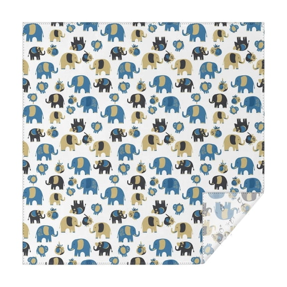 White Elephant Pattern Square Tablecloth,Waterproof Square Table Cover,Wipeable Spillproof Washable Table Cover for Home Kitchen Party Decor 42"X42"(107x107cm)