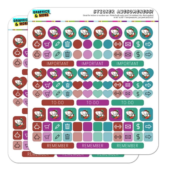 White Elephant in Present Gift Box Holiday Christmas Planner Calendar Scrapbooking Crafting Sticker Set
