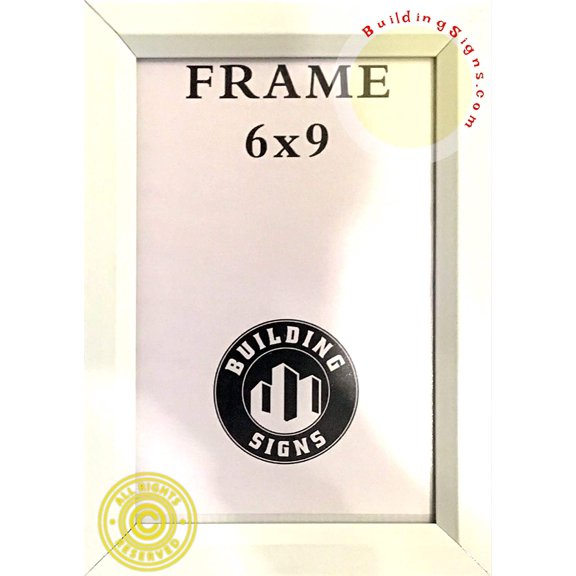 White Elevator Inspection Certificate Frame 6 x 9 (Heavy Duty - Aluminum) (ref-2201)