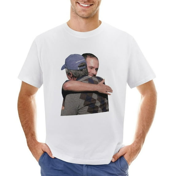 White Embrace Men’s Graphic T-shirt Vintage Short Sleeve Sport Tee White 4XL