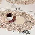 thumbnail image 1 of White Embroidered Lace Tablecloth Vintage Satin Fabric Floral Table Cloth French Country Themed Home Wedding Party Decoration, 1 of 9