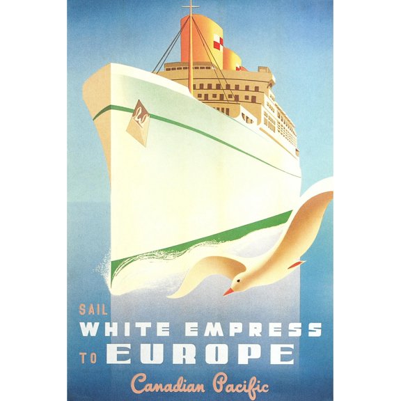 Art.com White Empress Ocean Liner Art Print, 16" x 24"