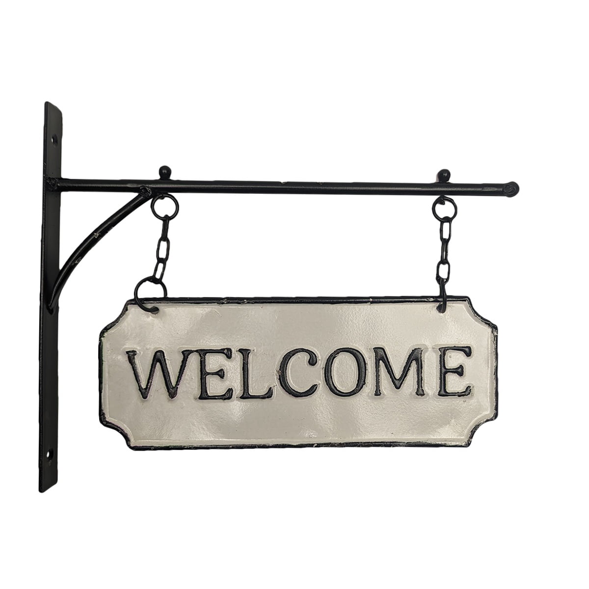 Hanging White Enamel Welcome Metal Sign Front Door Farmhouse Home Decor Wall Art Hanging White Enamel Welcome Metal Sign Front Door Farmhouse Home Decor Wall Art