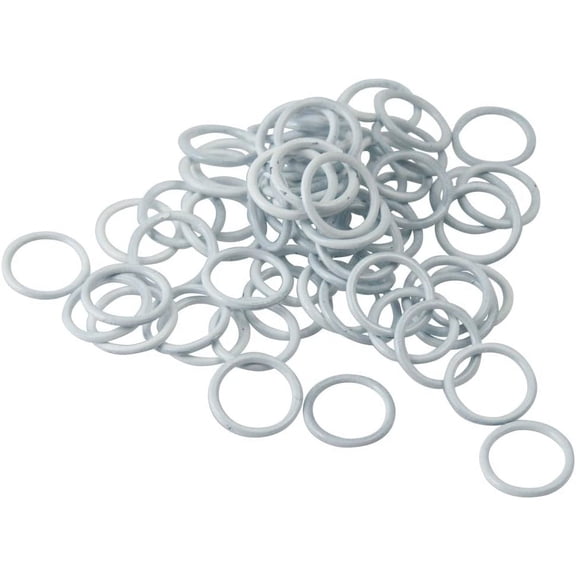 White Enamel Metal Sew On Rings, 3/8 Iinch Diameter 50 PK