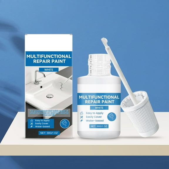 White Enamel Paint - 30ml Bath Enamel Repair for Small Scratches, Defects, and Cracks in Bathtubs and Ceramic Sinks