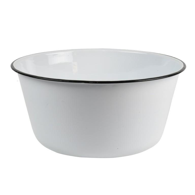 White Enamel Vintage Mixing Bowl Rustic Wash Basin Kitchen Accessory Bath Decor White Enamel Vintage Mixing Bowl Rustic Wash Basin Kitchen Accessory Bath Decor