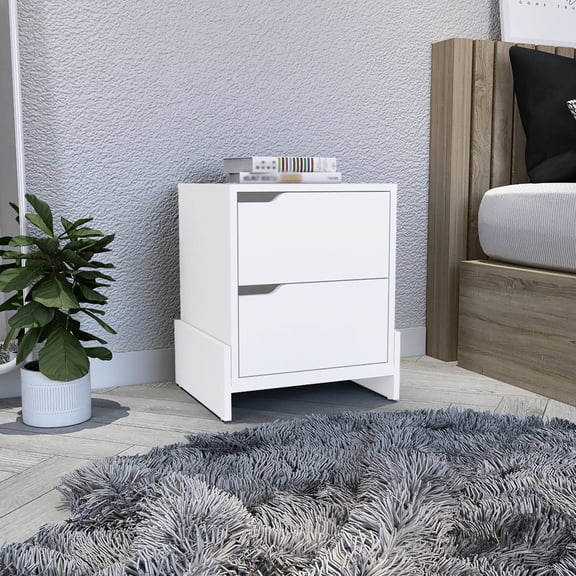 White End Table with Interlocking System / Quick DIY Assembly for Bedroom