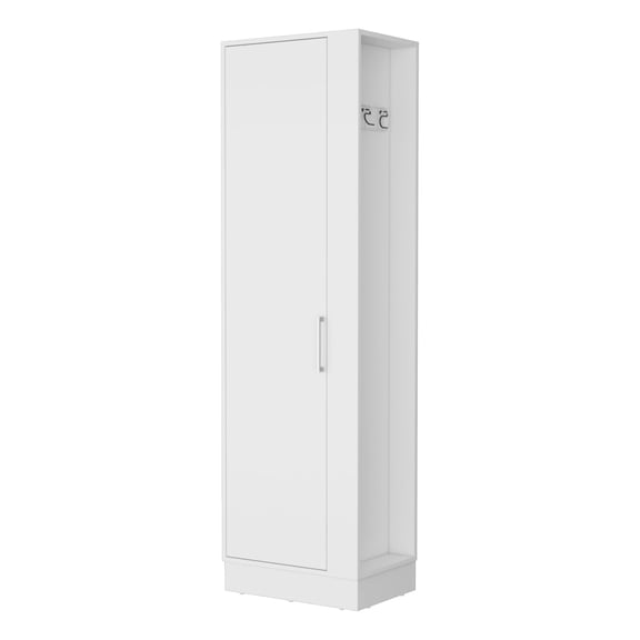 White Engineered Wood Tall Unit with Shelves / Create Order in Your Home