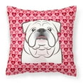 thumbnail image 1 of White English Bulldog  Fabric Decorative Pillow, 1 of 2
