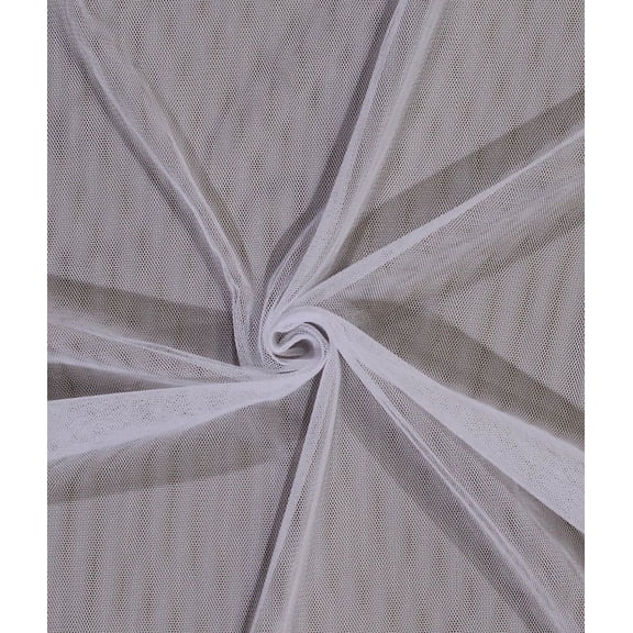 White English Netting Mesh Polyester Net Fabric By the Yard (WHITE-2237V-5N)