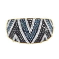 thumbnail image 1 of AFFY White & Enhanced Black, Blue Natural Diamond Dome Cocktail Ring in 10k Yellow Gold (0.6 Cttw), 1 of 1