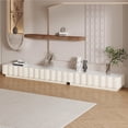 thumbnail image 1 of White Entertainment Center with Storage, Modern TV Stand for Living Room with Stinered Stone Top, 118" Extra Large TV Console Floor Media Console for 75+ Inch TVs, 1 of 6